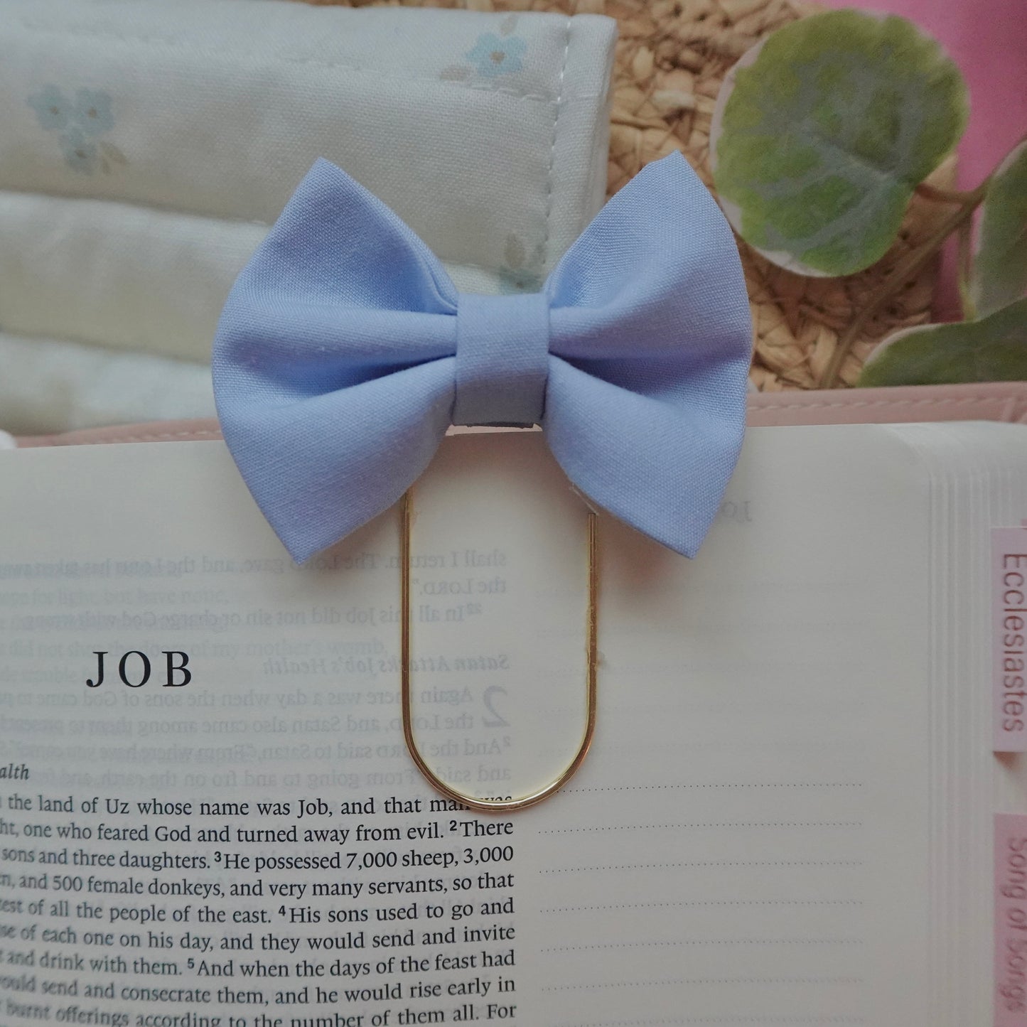 Blue Bow Bookmark