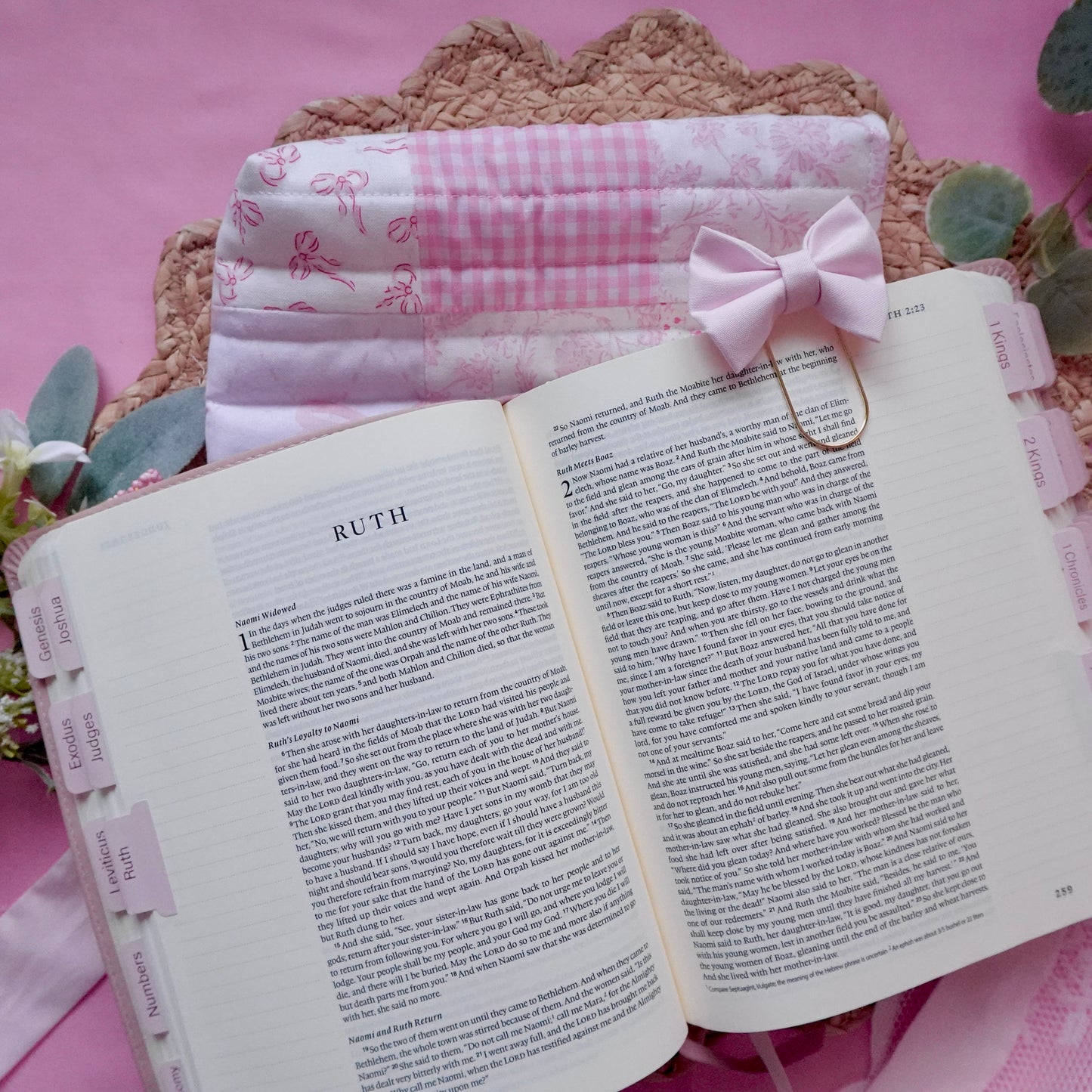 Pink Patchwork Bible Cover