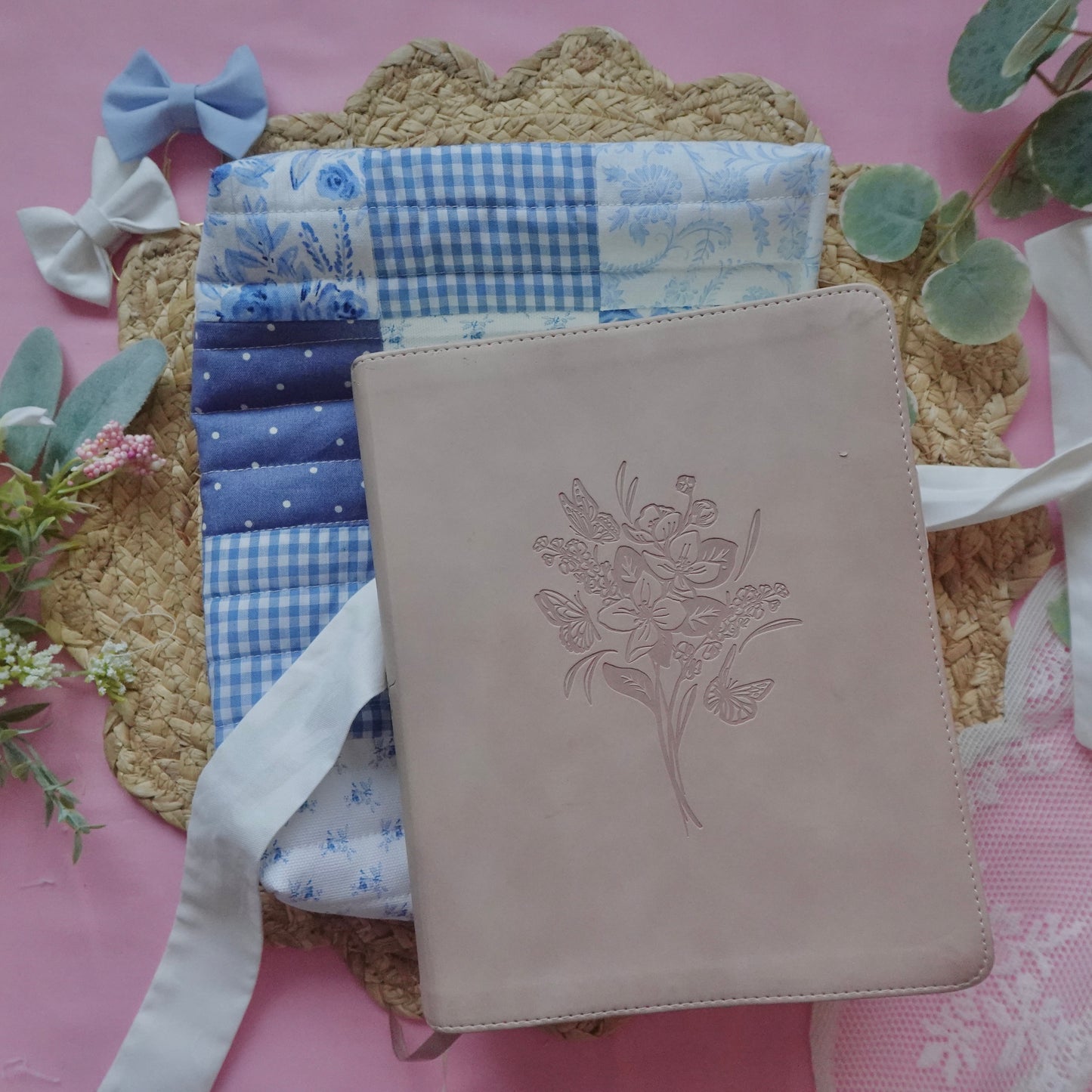 Blue Patchwork Bible Cover